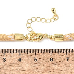 ポリエステル芯巻き丸紐ネックレスの製作  真鍮のパーツと  ゴールドカラー  ビスク  17.72x0.18インチ（45x0.45cm）&nbsp;KK-CBACFA2-03G-24