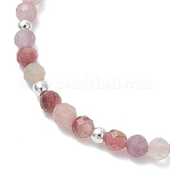 Natural Multicolor Tourmaline &  Electroplate Non-magnetic Synthetic HematiteRound Bead Braided Beaded Bracelets for Women&nbsp;BJEW-JB13434-01
