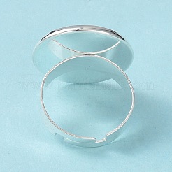 Adjustable 201 Stainless Steel Finger Rings Components&nbsp;STAS-G187-01S-18mm