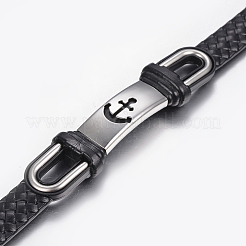 PU Leather Braided Cord Bracelets&nbsp;X-BJEW-E324-C07