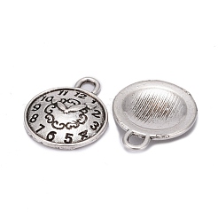合金のチベット風チャーム  カドミウムフリー＆鉛フリー  クロック  アンティークシルバー  15x13x2mm  穴：2mm&nbsp;PALLOY-A15541-AS-NF