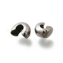 304 Stainless Steel Crimp Beads Covers&nbsp;STAS-P239-34P-04