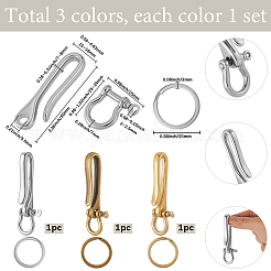 9Pcs 9 Styles Alloy & Brass D-Ring Anchor Shackle Clasps&nbsp;KK-SC0006-36