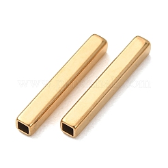 304ステンレスチューブビーズ  直方体の  イオンプレーティング（ip）  18KGP本金メッキ  20x3x3mm  穴：2x2mm&nbsp;STAS-L318-12G-07