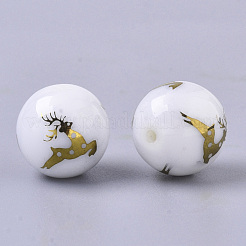 Christmas Opaque Glass Beads&nbsp;X-EGLA-R113-03C