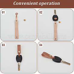 3Pcs Cowhide Leather Keychains&nbsp;KEYC-CL0001-33A