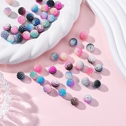 50個5色イミテーションパールアクリルビーズ  ベリービーズ  組み合わせビーズ  ラウンド  ミックスカラー  10mm  穴：1mm  10個/カラー&nbsp;OACR-FP0001-16