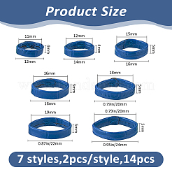 14Pcs 7 Styles Cowhide Leather Watch Strap Ring&nbsp;FIND-FH0017-42A