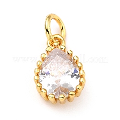 Brass Micro Pave Cubic Zirconia Pendants&nbsp;ZIRC-D120-01G-08