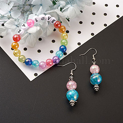 クリアクラックアクリルビーズ  ABカラー  ラウンド  ミックスカラー  8~12mm  穴：0.25~2mm  450個/セット&nbsp;CACR-TA0001-03