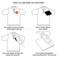 50Pcs 5 Colors Computerized Embroidery Cloth Iron on/Sew on Patches&nbsp;PATC-CY0001-17A