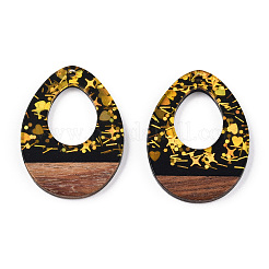 Opaque Resin & Walnut Wood Pendants&nbsp;RESI-N039-38