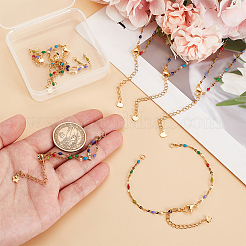 10Pcs 5 Colors 304 Stainless Steel Enamel Oval Link Chain Bracelet Makings&nbsp;AJEW-GO00045