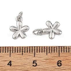 シーグレース真鍮ペンダント  花のチャーム  カドミウムフリーと鉛フリー＆ニッケルフリー  プラチナメッキ  10x8x1.5mm  穴：2.5mm&nbsp;XGRQ3P880-578P