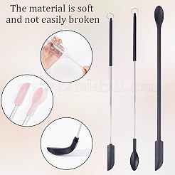 シリコンフレックスへら  ノンスティックスプーン  鉄製スプリットリング付き  ジャム用  化粧品  ミックスカラー&nbsp;AJEW-OC0003-58