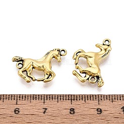 チベット風合金製馬リンクコネクタチャーム  カドミウムフリー＆ニッケルフリー＆鉛フリー  アンティーク黄金  21x15x3.5mm  穴：1.2~1.4mm  約3185個/5000g&nbsp;LS-PALLOY-WH0110-37AG-01