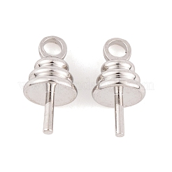 ラックメッキ真鍮カップペグベイルピンペンダント  長持ちメッキ  片穴パーツ用  プラチナ  9.5x5mm  穴：1.5mm  ピン：0.8mm&nbsp;KK-K277-01P