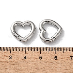 304ステンレス鋼スプリングゲート留め具  ハート  ステンレス鋼色  16x17.5x3mm&nbsp;LS-STAS-A193-03P