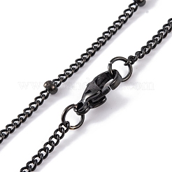 304ステンレススチールエナメルネックレス  ナイフ付きハートペンダントネックレス  ブラック  19.72インチ（50.1cm）&nbsp;NJEW-Q338-09B
