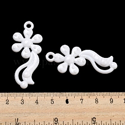 オペークアクリルパーツ  花のチャーム  ホワイト  50x21x5mm  穴：3mm  約308個/500g&nbsp;SACR-L007-048A