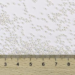 MIYUKIラウンドロカイユビーズ  日本製シードビーズ  15/0  （rr551)金箔裏地オパール  1.5mm  穴：0.7mm  約5555個/10g&nbsp;X-SEED-G009-RR0551