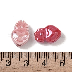 釉薬をかけた磁器ビーズ  光沢のあるセラミックビーズ  神聖な心  パールカラーの  ミックスカラー  15x10.5x6.5mm  穴：1.8mm&nbsp;PORC-B005-04