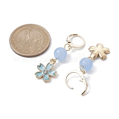 Alloy Enamel Flower Dangle Leverback Earrings&nbsp;EJEW-JE05593