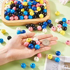 240Pcs 6 Colors Natural Wooden Beads&nbsp;WOOD-TA0002-74B