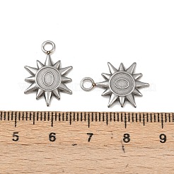 304ステンレススチールペンダントカボションセッティング  太陽のチャーム  ステンレス鋼色  トレイ：3.3x2mm  19.5x13.5x1.8mm  穴：2.2mm&nbsp;STAS-A129-02P