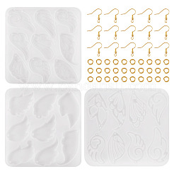 DIY Wing Silicone Pendant Molds & Brass Earring Making Kits&nbsp;DIY-TA0013-03