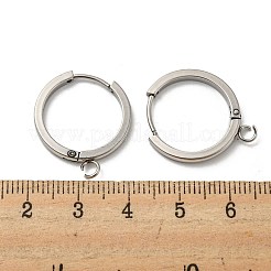 変色しにくい201ステンレススチール製ハギーフープピアス金具  垂直ループ付き  316サージカルステンレススチールイヤリングピン付き  リング  ステンレス鋼色  20x2mm  穴：2.7mm  ピン：1mm&nbsp;STAS-A167-01H-P