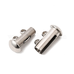 304ステンレススチール製スライドロック留め具  チューブ  1連  2穴  ステンレス鋼色  4mm  穴：15x10x6.5mm&nbsp;STAS-F350-01A-P