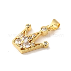 Rack Plating Brass Micro Pave Clear Cubic Zirconia Pendants&nbsp;KK-C047-21A-G