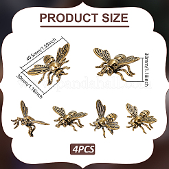 Brass Figure Bees Display Decorations&nbsp;DJEW-WH0015-153