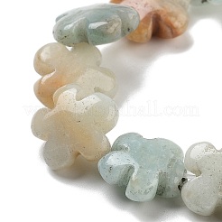 天然フラワーアマゾナイトビーズ連売り  花  16x16x6mm  穴：1.4mm  約25個/連  14.57~14.96インチ（37~38cm）&nbsp;G-F769-F01-01