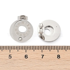 304 Stainless Steel Rhinestone Stud Earrings&nbsp;EJEW-Z089-06P