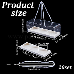 Folding Rectangle PET Plastic Portable Cupcake Gift Storage Box&nbsp;CON-WH0085-137A