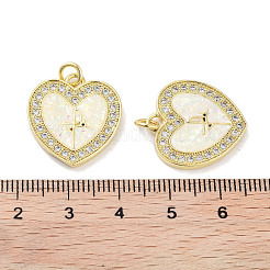 Brass Micro Pave Clear Cubic Zirconia Pendants&nbsp;KK-L213-015G