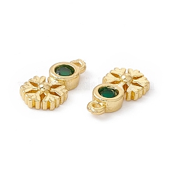 Brass Micro Pave Cubic Zirconia Pendants&nbsp;ZIRC-H124-07G