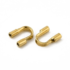 304ステンレス鋼ワイヤーガーディアンおよびプロテクター  ゴールドカラー  5x4.5x1.2mm  穴：0.7mm&nbsp;STAS-P319-19A-G