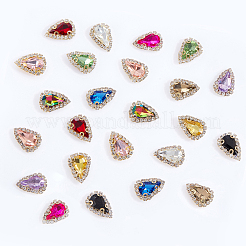 24Pcs 12 Colors Teardrop Sew on Rhinestone&nbsp;DIY-GA0005-17
