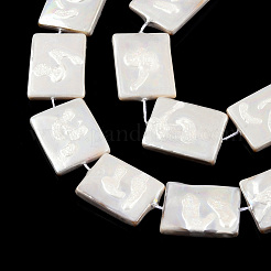 Plating Natural Freshwater Shell Beads Strands&nbsp;SHEL-N026-222