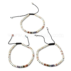 Natural Gemstone & Non-magnetic Hematite Beaded Adjustable Bracelets for Unisex&nbsp;BJEW-K251-09