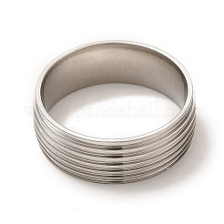 201 ステンレススチール溝付き指輪金具  エナメル用リングコアブランク  ステンレス鋼色  内径：20mm  溝：0.9mm&nbsp;STAS-G306-03P