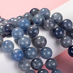 染色・加熱された天然ブルーアベンチュリンビーズ連売り  ラウンド  8mm  穴：1mm  約45~47個/連  15インチ&nbsp;G-F380-8mm