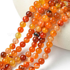Natural Striped Agate/Banded Agate Beads Strands&nbsp;G-I254-03B-02