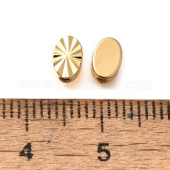 真鍮の織り目加工のビーズ  18KGP本金メッキ  オーバル  5.5x4x2.5mm  穴：1.2mm&nbsp;KK-Z092-01G-G