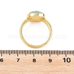 Natural Amazonite Finger Rings with Brass Findings&nbsp;G-H353-04G-03