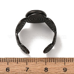 Spiral 304 Stainless Steel Cuff Ring Components&nbsp;STAS-P454-02B-B
