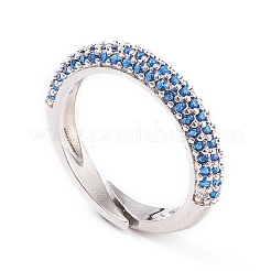 Adjustable Brass Micro Pave Cubic Zirconia Cuff Rings&nbsp;RJEW-L098-007E-P
